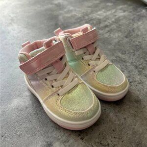 Sparkly Pink and Gold Kids Sneakers